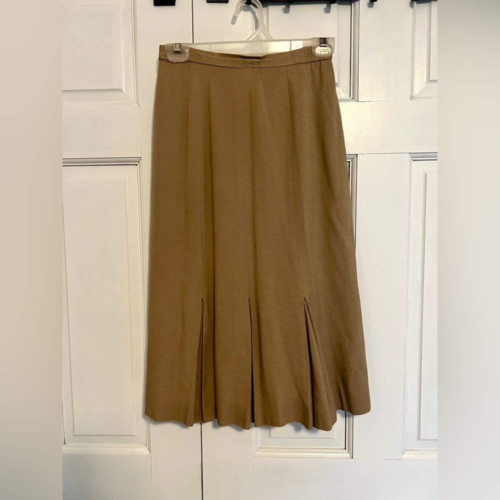 Vintage‎ 1980s Saville Beige Pleated Pencil Skirt Size 6